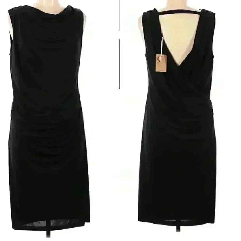 Robert Rodriguez black sleeveless body con dress